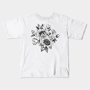 flowers in ink Kids T-Shirt